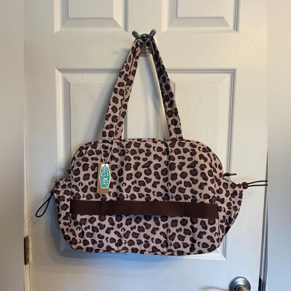 Bagsmart Leopard Print Weekend/Gym Bag - Brown/Black - Picture 2 of 8